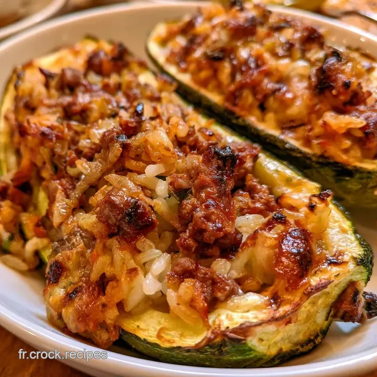 Tranches de courgettes farcies joliment dress&eacute;es sur une assiette blanche, parsem&eacute;es de persil frais et d'huile d'olive.
