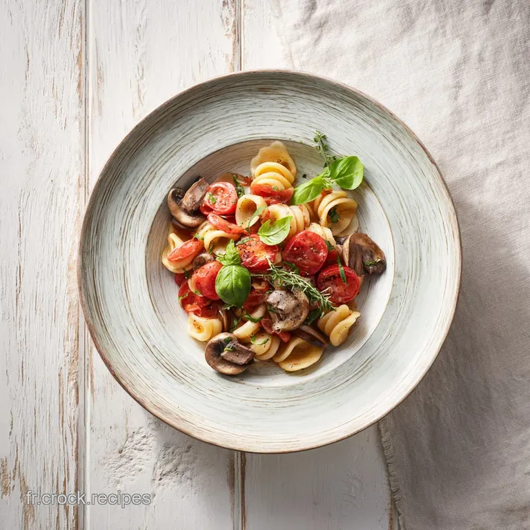 Elegant plating of pasta with a light, creamy sauce, garnished with vibrant green herbs and a drizzle of olive oil.