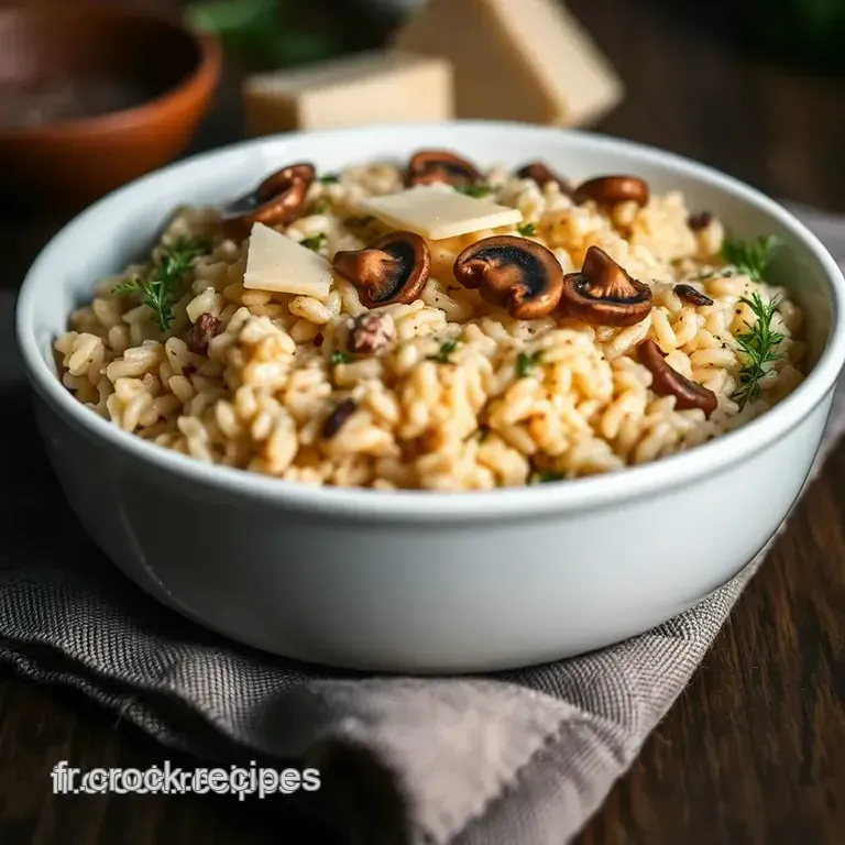 Risotto Cr&eacute;meux Aux Champignons Et Parmesan presentation