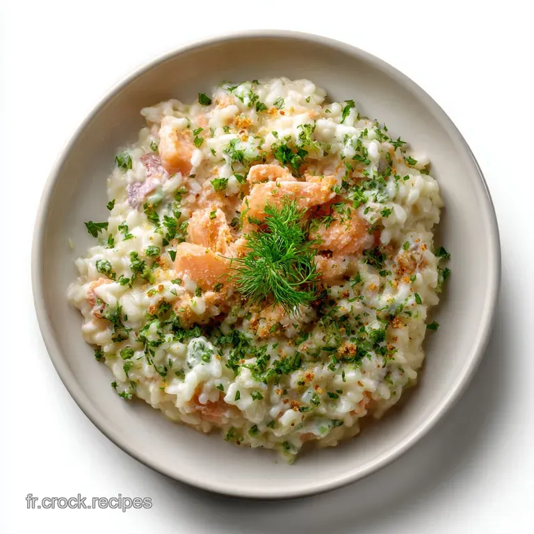 Risotto L&eacute;ger Au Saumon Frais Et Boursin : La Vague Cr&eacute;meuse (Allonda) presentation