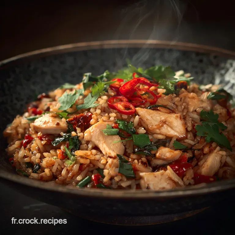 Le Riz Frit Au Poulet Authentique Lart Du Wok Rapide presentation