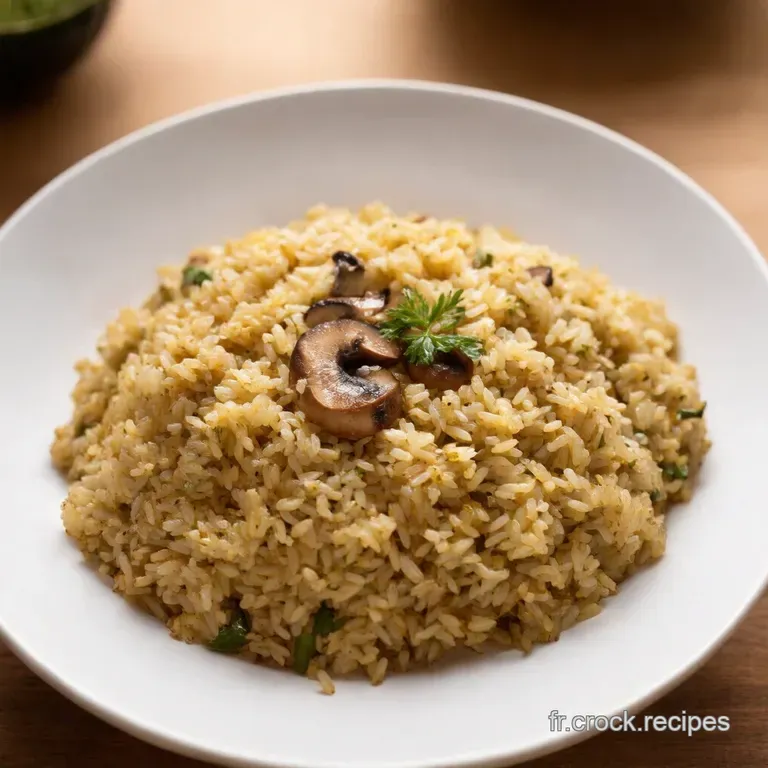 Riz Pilaf Aux Champignons presentation