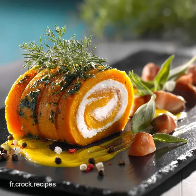 Roulade De Potimarron Et Saumon Le Rouleau &Eacute;l&eacute;gant Dautomne presentation