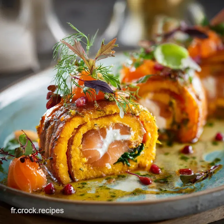 Roulade de potimarron et saumon Le rouleau &eacute;l&eacute;gant dautomne