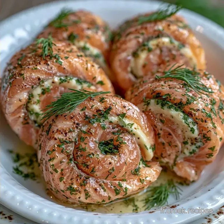 Roul&eacute;s de Saumon Fum&eacute; au Fromage Frais et Aneth