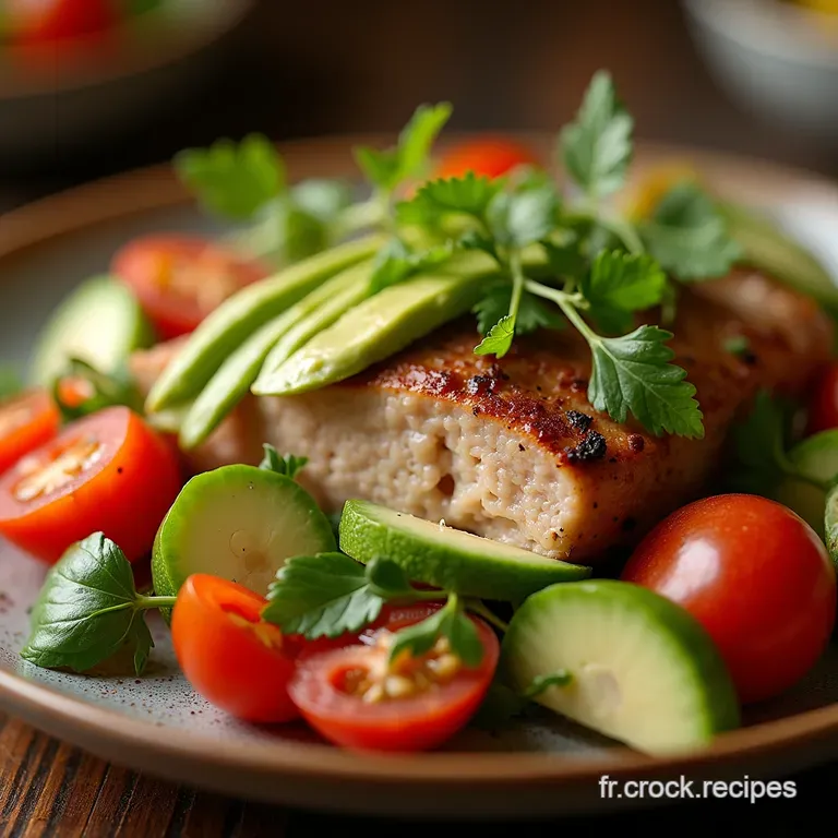 La Belle Ni&ccedil;oise Revisitee Salade Exquise Davocat Langue De B&oelig;uf Confite Et Tomates Heirloom presentation