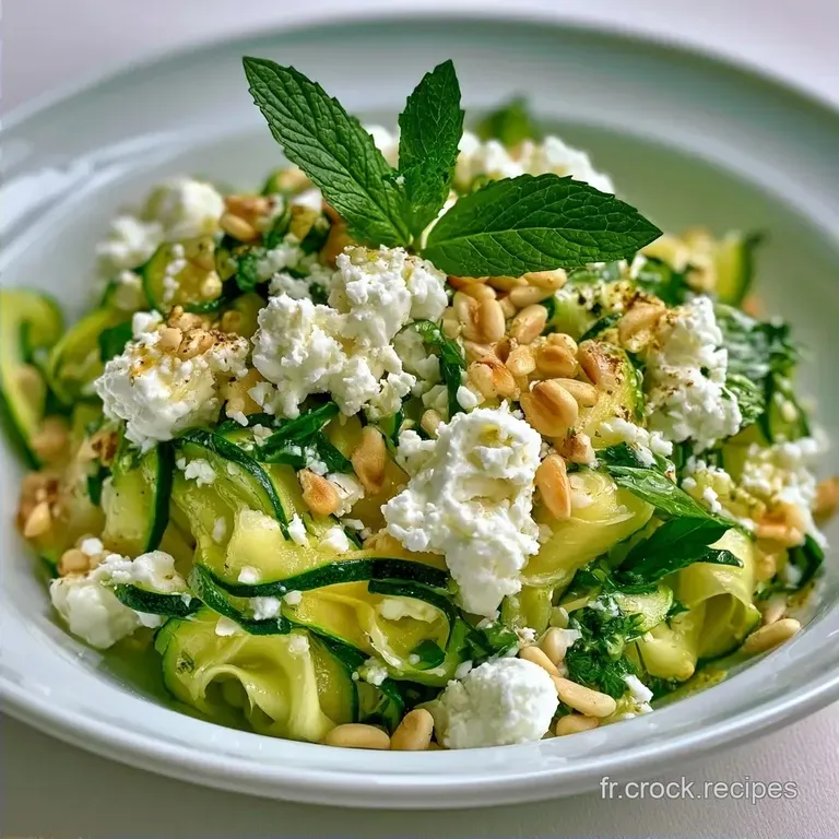 Salade Courgette Feta Menthe aux Pignons