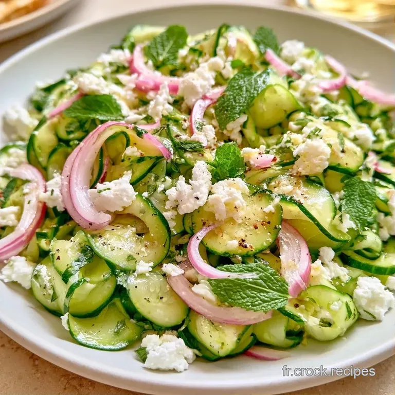 Courgettes croquantes et feta cr&eacute;meuse dispos&eacute;es avec soin dans une assiette blanche, &eacute;clatantes de fra&icirc;cheur.