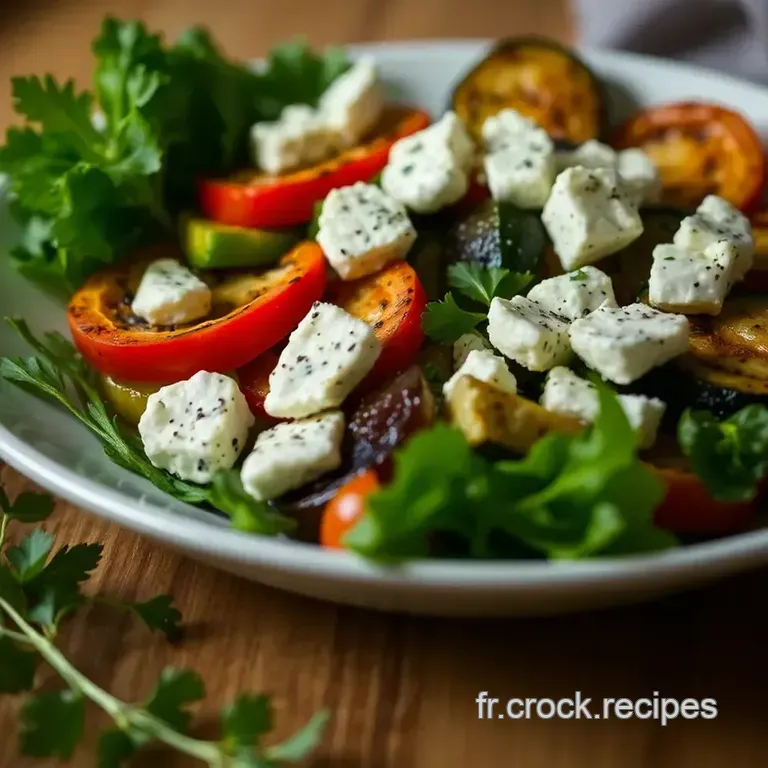 Salade De Petit &Eacute;peautre Aux L&eacute;gumes Grill&eacute;s Et Feta presentation