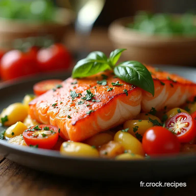 Saumon Po&ecirc;l&eacute; Aux &Eacute;pinards Et Tomates S&eacute;ch&eacute;es La Richesse Cr&eacute;meuse &Agrave; Litalienne presentation