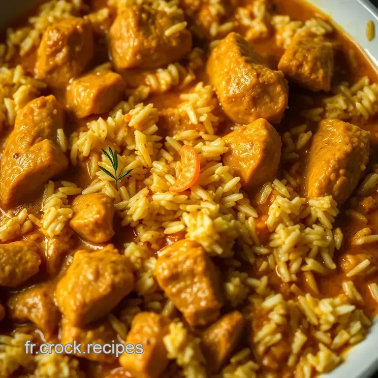 Savourez Un Poulet Au Curry Cr&eacute;meux Avec Riz Parfum&eacute; presentation