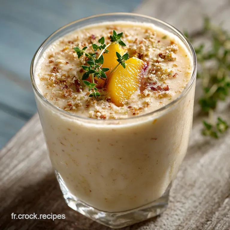 Smoothie Ensoleill&eacute; Abricot Banane Givr&eacute;e Et &Eacute;clat De Thym De Provence presentation