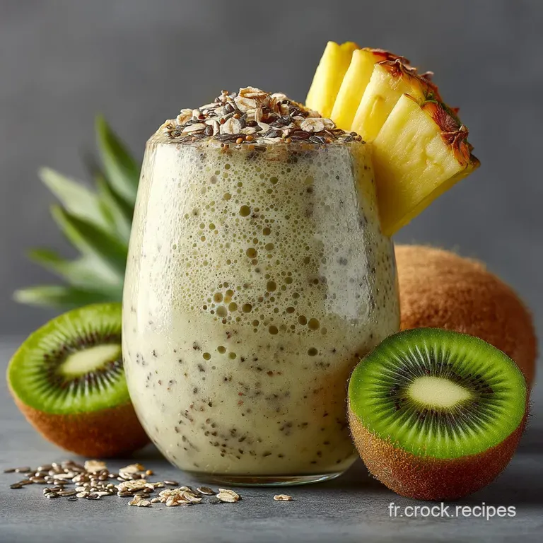 Le Rayon de Soleil Tropical Smoothie Antioxydant Banane Kiwi Ananas