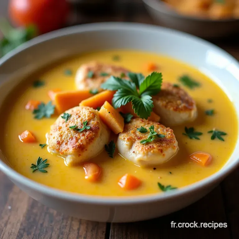 Soupe Tha&iuml; Douce et &Eacute;pic&eacute;e Poulet Coco Curry Rouge