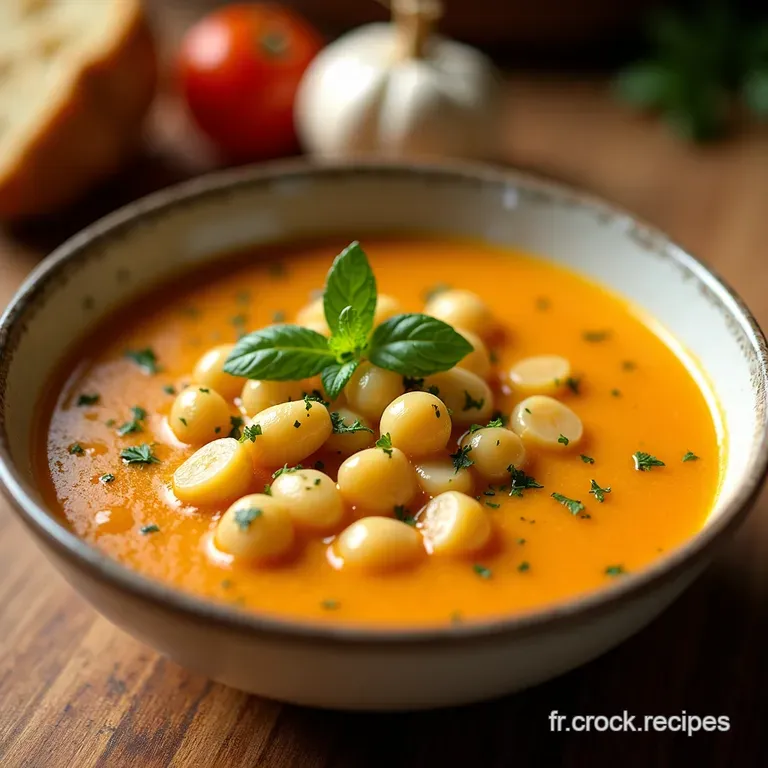 Soupe Velout&eacute;e Aux Haricots Blancs Et Lardons Fum&eacute;s presentation