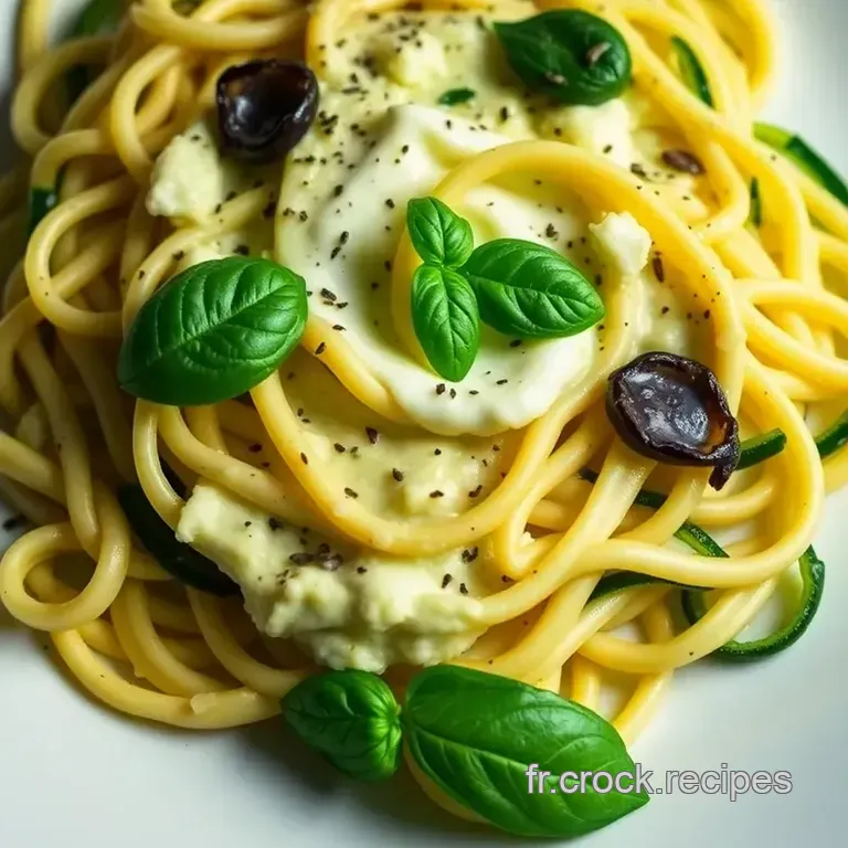 Tagliatelles &Agrave; La Cr&egrave;me De Courgette Onctueuse presentation