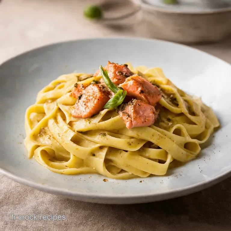Tagliatelles Onctueuses au Saumon Fum&eacute; &Eacute;pinards et Cr&egrave;me de Citron