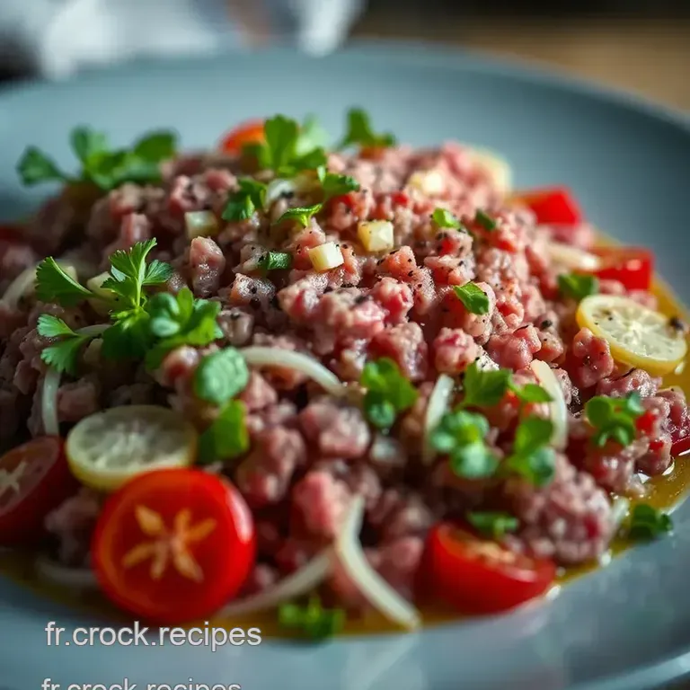 Tartare De Radis Blue Meat Cr&egrave;me Subtile Et Herbes Fra&icirc;ches presentation