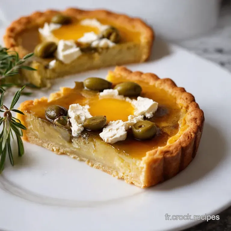 Tarte Soleil Olives Ch&egrave;vre Miel presentation