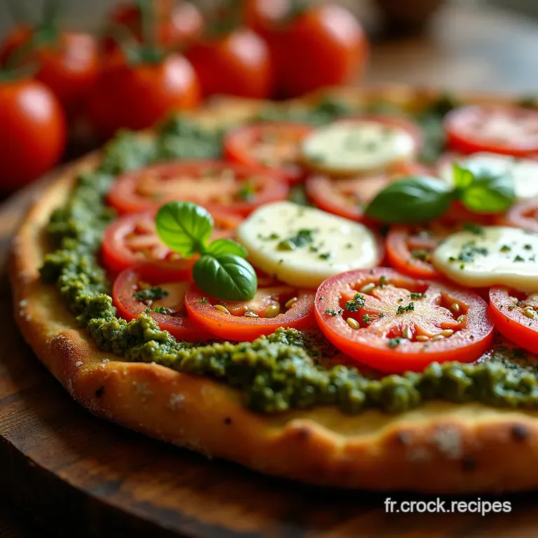 Tarte Soleil Tomate Pesto Mozzarella presentation