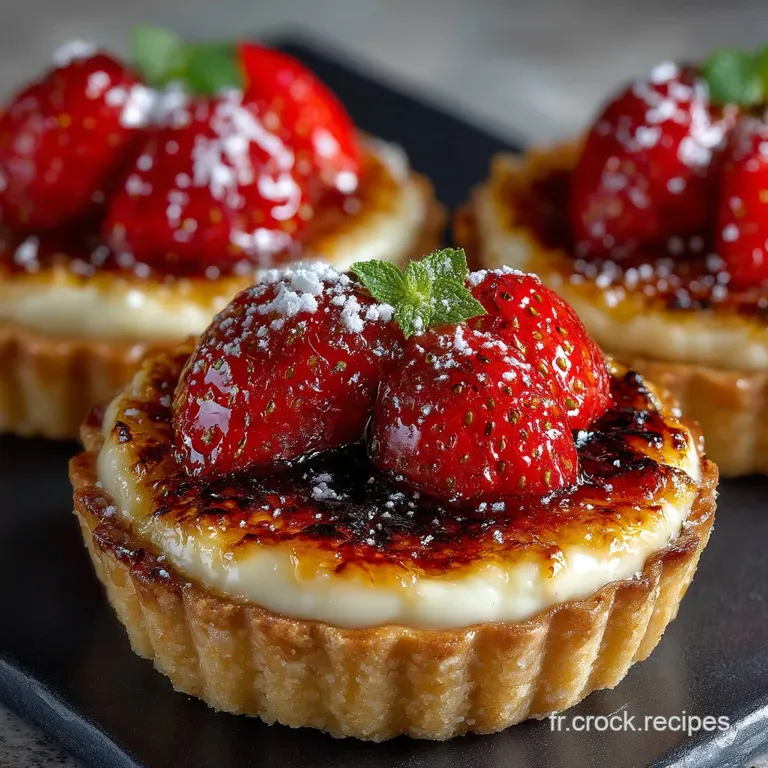 Les Tartelettes Joie De Vivre Cr&egrave;me Br&ucirc;l&eacute;e Et Fraises D&eacute;t&eacute; presentation