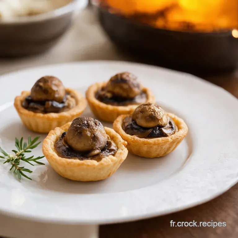 Tartelettes Fines Aux Champignons Cr&egrave;me De Truffe Et Noisettes presentation