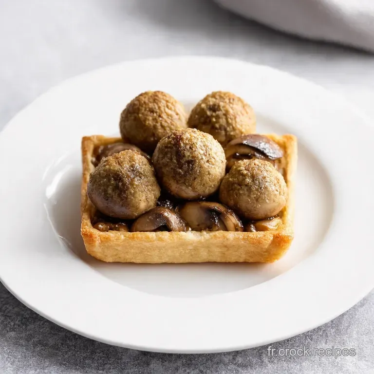 Tartelettes fines aux champignons cr&egrave;me de truffe et noisettes