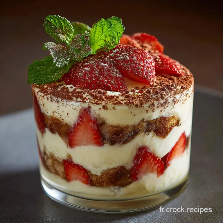 Tiramisu L&eacute;ger Aux Fraises : L&eacute;l&eacute;gance Fruit&eacute;e Dun Classique All&eacute;g&eacute; presentation