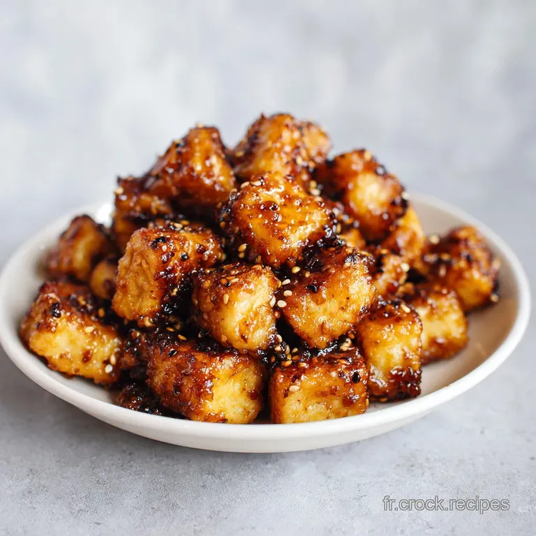 Tofu Croustillant au Miel et &agrave; l Ail