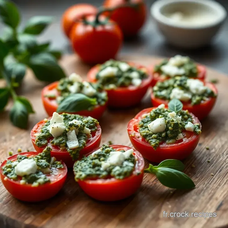 Tomates Farcies au Ch&egrave;vre Frais Pesto et Basilic