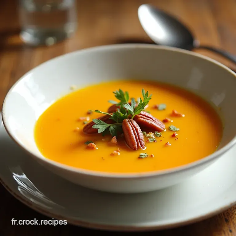 Le Velout&eacute; de Butternut Cr&eacute;m&eacute;e aux Noix de P&eacute;can Caram&eacute;lis&eacute;es Un Soleil dans lAssiette