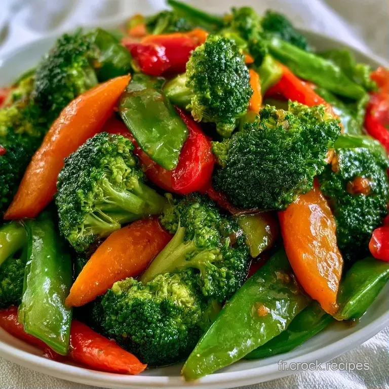 L&eacute;gumes croquants et color&eacute;s dress&eacute;s avec soin dans une assiette blanche, parsem&eacute;s de graines de s&eacute;same blanc torr&eacute;fi&eacute;es.