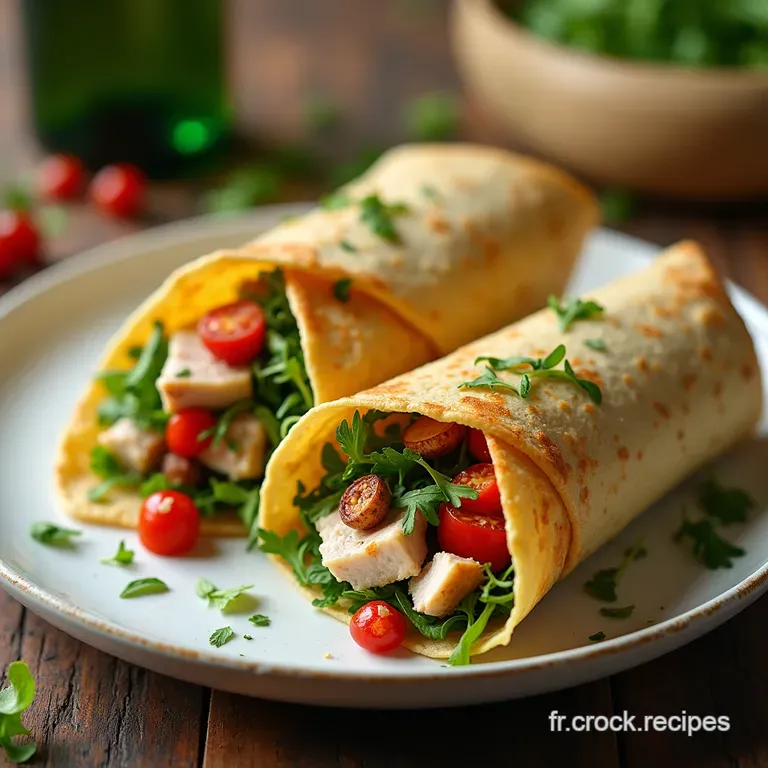 Le Wrap Soleil Levant au Poulet R&ocirc;ti Cr&egrave;me dHerbes et L&eacute;gumes Croquants