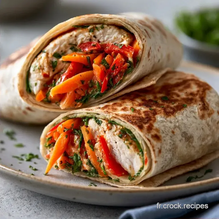 Wrap Poulet Crudit&eacute;s Express: Frais et Croquant