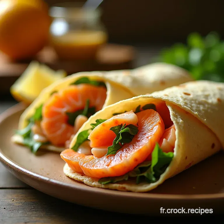 Les Wraps Riviera Saumon Fum&eacute; Ch&egrave;vre Frais Aneth Et Zestes De Citron presentation